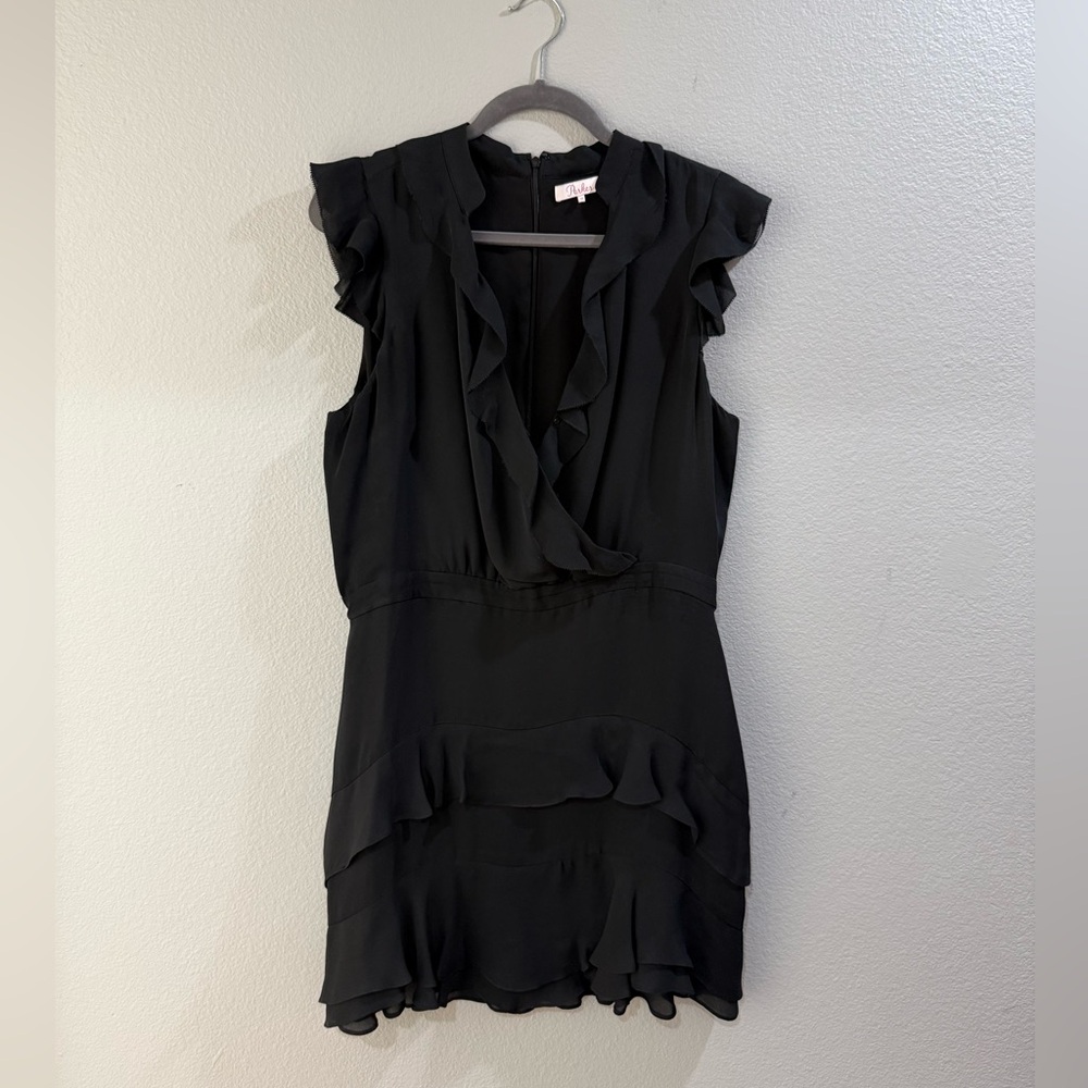 Parker Black Ruffled Mini Dress